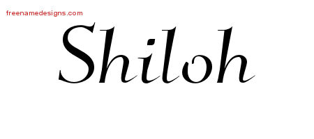 Elegant Name Tattoo Designs Shiloh Free Graphic