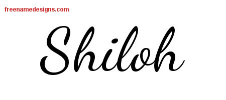 Lively Script Name Tattoo Designs Shiloh Free Printout