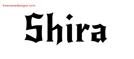 Gothic Name Tattoo Designs Shira Free Graphic
