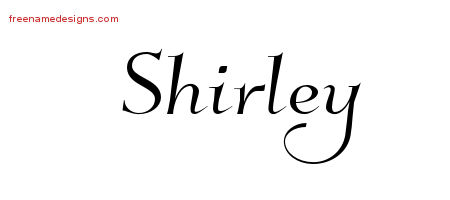 Elegant Name Tattoo Designs Shirley Free Graphic