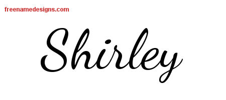 Lively Script Name Tattoo Designs Shirley Free Printout