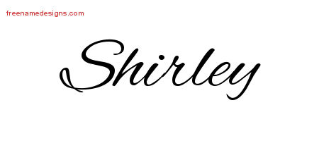 Cursive Name Tattoo Designs Shirley Free Graphic