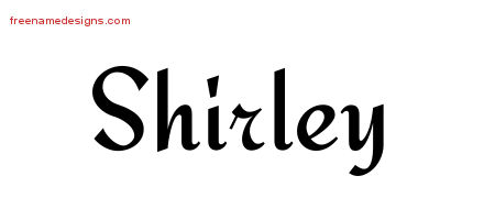 Calligraphic Stylish Name Tattoo Designs Shirley Free Graphic