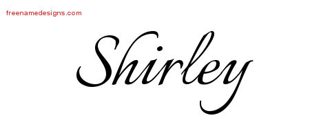 Calligraphic Name Tattoo Designs Shirley Free Graphic