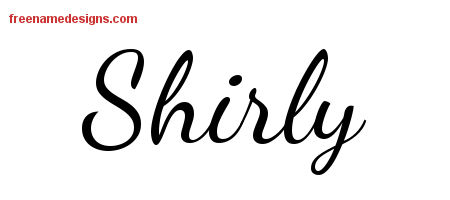 Lively Script Name Tattoo Designs Shirly Free Printout