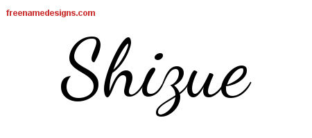 Lively Script Name Tattoo Designs Shizue Free Printout