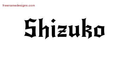 Gothic Name Tattoo Designs Shizuko Free Graphic