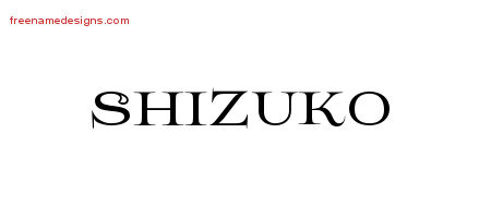 Flourishes Name Tattoo Designs Shizuko Printable