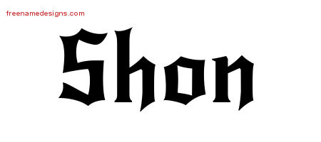 Gothic Name Tattoo Designs Shon Download Free