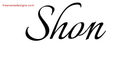 Calligraphic Name Tattoo Designs Shon Free Graphic