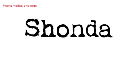 Vintage Writer Name Tattoo Designs Shonda Free Lettering