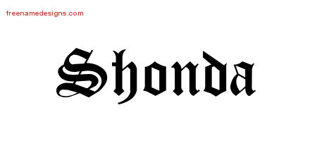 Blackletter Name Tattoo Designs Shonda Graphic Download