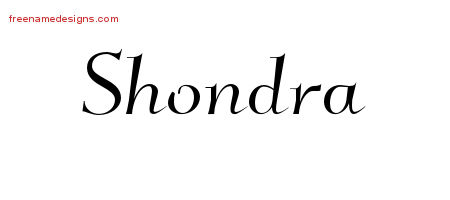 Elegant Name Tattoo Designs Shondra Free Graphic