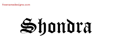 Blackletter Name Tattoo Designs Shondra Graphic Download