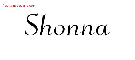 Elegant Name Tattoo Designs Shonna Free Graphic