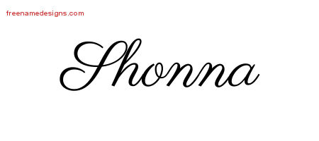 Classic Name Tattoo Designs Shonna Graphic Download