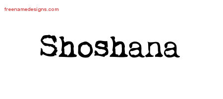 Vintage Writer Name Tattoo Designs Shoshana Free Lettering