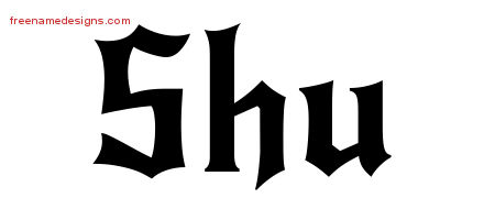 Gothic Name Tattoo Designs Shu Free Graphic