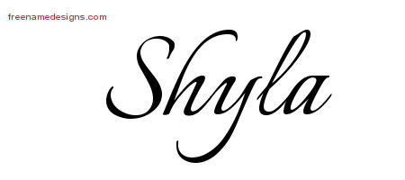 Calligraphic Name Tattoo Designs Shyla Download Free