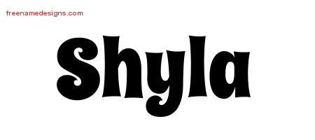 Groovy Name Tattoo Designs Shyla Free Lettering
