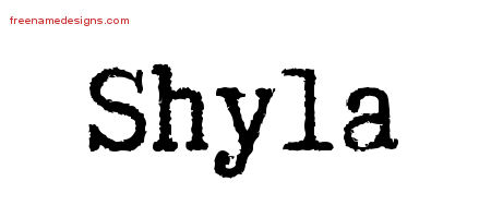 Typewriter Name Tattoo Designs Shyla Free Download