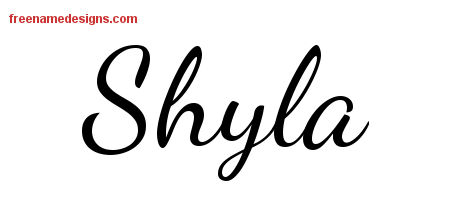 Lively Script Name Tattoo Designs Shyla Free Printout