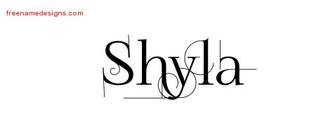 Decorated Name Tattoo Designs Shyla Free