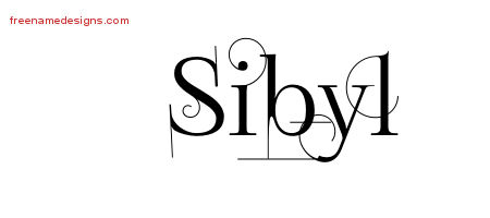 Decorated Name Tattoo Designs Sibyl Free