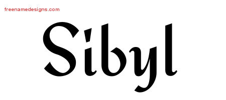 Calligraphic Stylish Name Tattoo Designs Sibyl Download Free