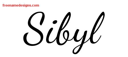 Lively Script Name Tattoo Designs Sibyl Free Printout