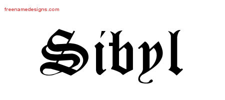 Blackletter Name Tattoo Designs Sibyl Graphic Download