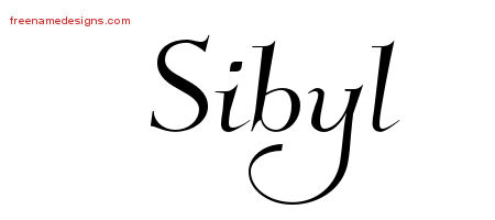 Elegant Name Tattoo Designs Sibyl Free Graphic