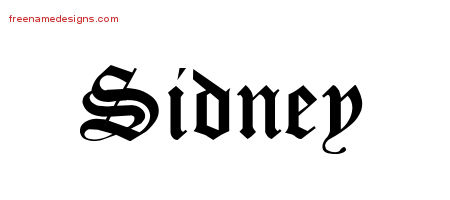 Blackletter Name Tattoo Designs Sidney Graphic Download