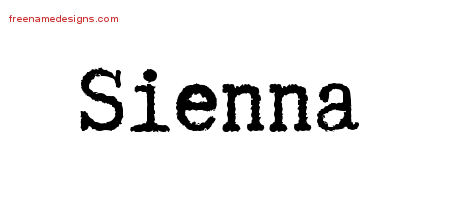 Typewriter Name Tattoo Designs Sienna Free Download