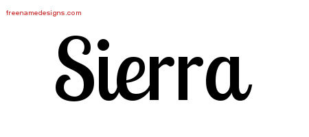 Handwritten Name Tattoo Designs Sierra Free Download