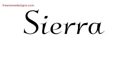Elegant Name Tattoo Designs Sierra Free Graphic