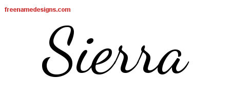 Lively Script Name Tattoo Designs Sierra Free Printout
