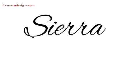 Cursive Name Tattoo Designs Sierra Download Free