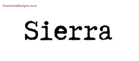 Typewriter Name Tattoo Designs Sierra Free Download