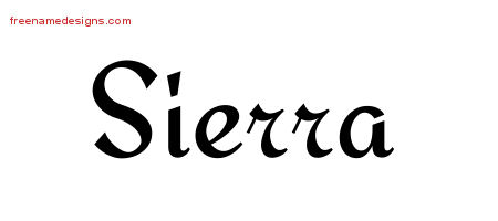 Calligraphic Stylish Name Tattoo Designs Sierra Download Free