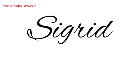 Cursive Name Tattoo Designs Sigrid Download Free