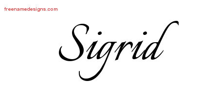 Calligraphic Name Tattoo Designs Sigrid Download Free