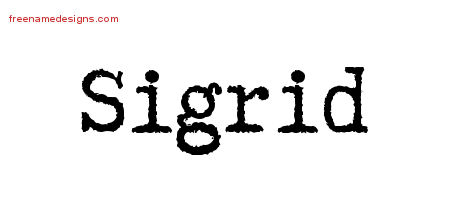Typewriter Name Tattoo Designs Sigrid Free Download