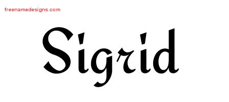 Calligraphic Stylish Name Tattoo Designs Sigrid Download Free