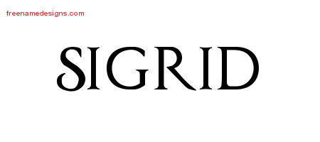 Regal Victorian Name Tattoo Designs Sigrid Graphic Download