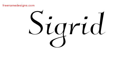 Elegant Name Tattoo Designs Sigrid Free Graphic