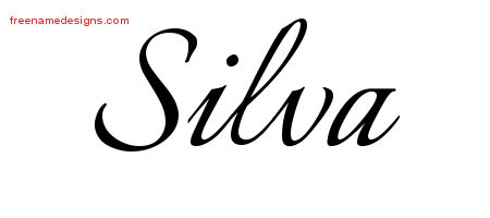 Calligraphic Name Tattoo Designs Silva Download Free