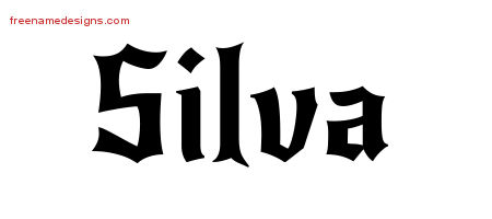 Gothic Name Tattoo Designs Silva Free Graphic