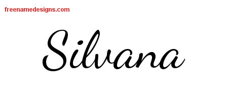 Lively Script Name Tattoo Designs Silvana Free Printout