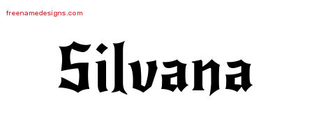 Gothic Name Tattoo Designs Silvana Free Graphic